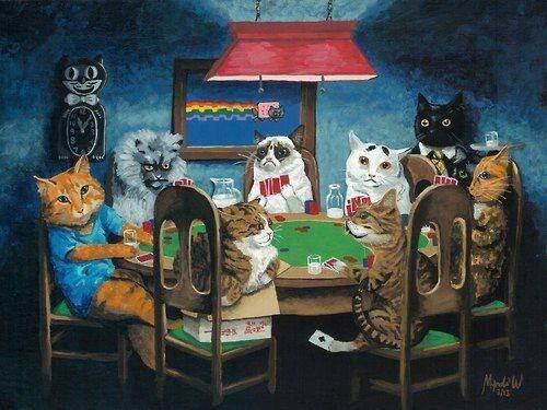 Famous Internet Cats Playing Poker