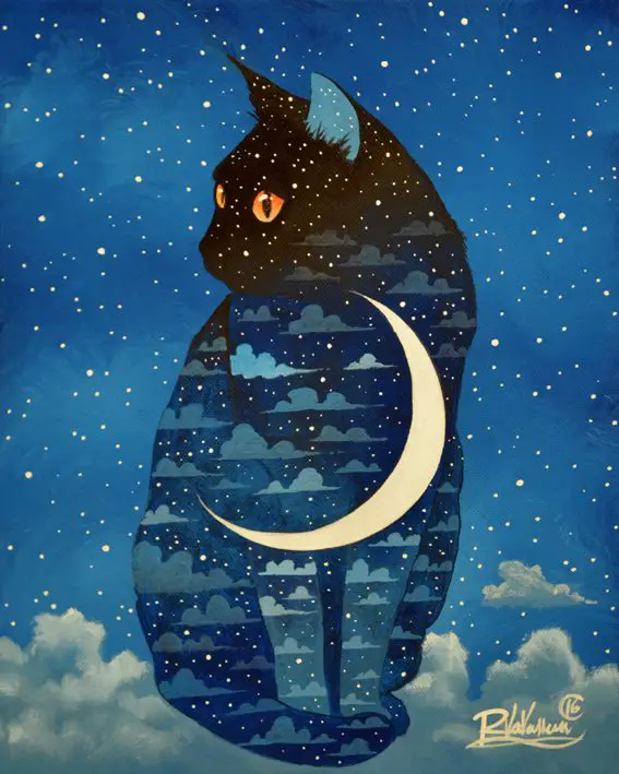 "Moon Cat" by Raphael Vavasseur cat artist