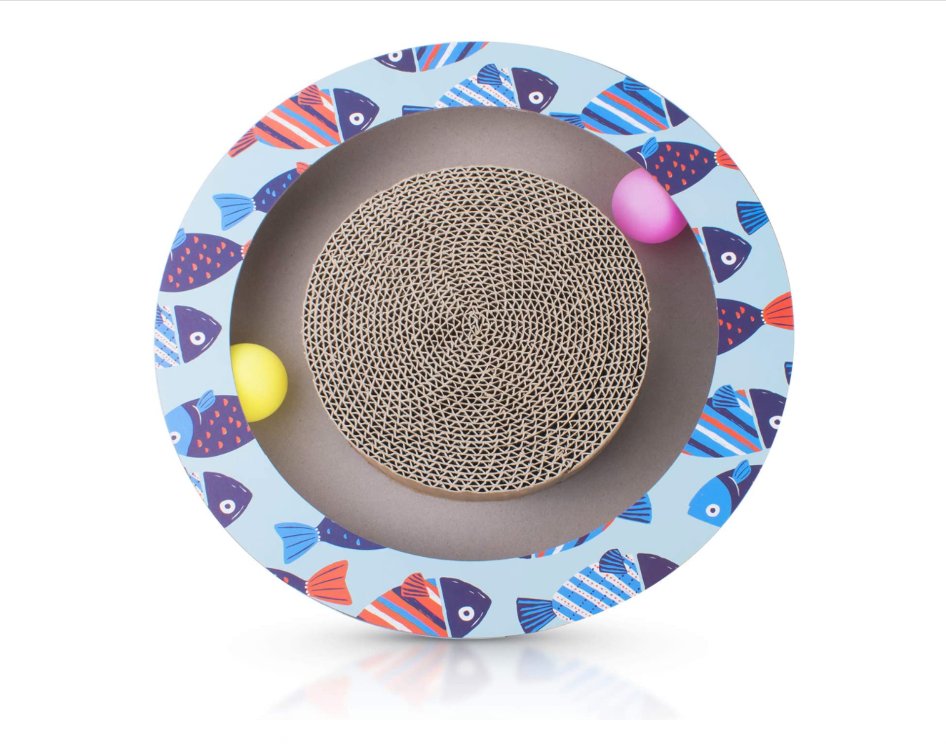 Petper Cat Scratcher Scratching Pads, Round Cat Scratch Board with Ball Toy