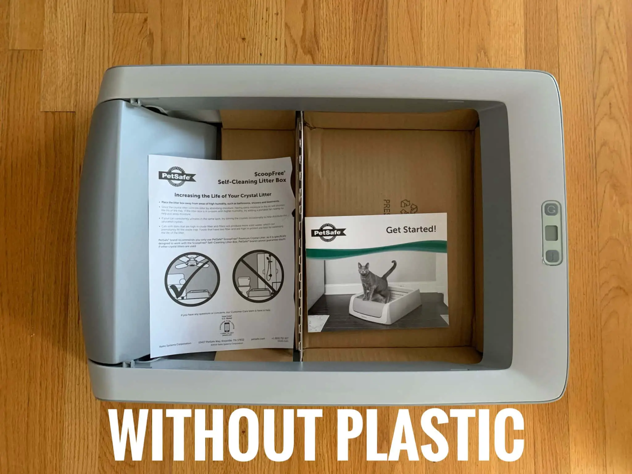 without plastic petsafe scoop-free litter box unboxed